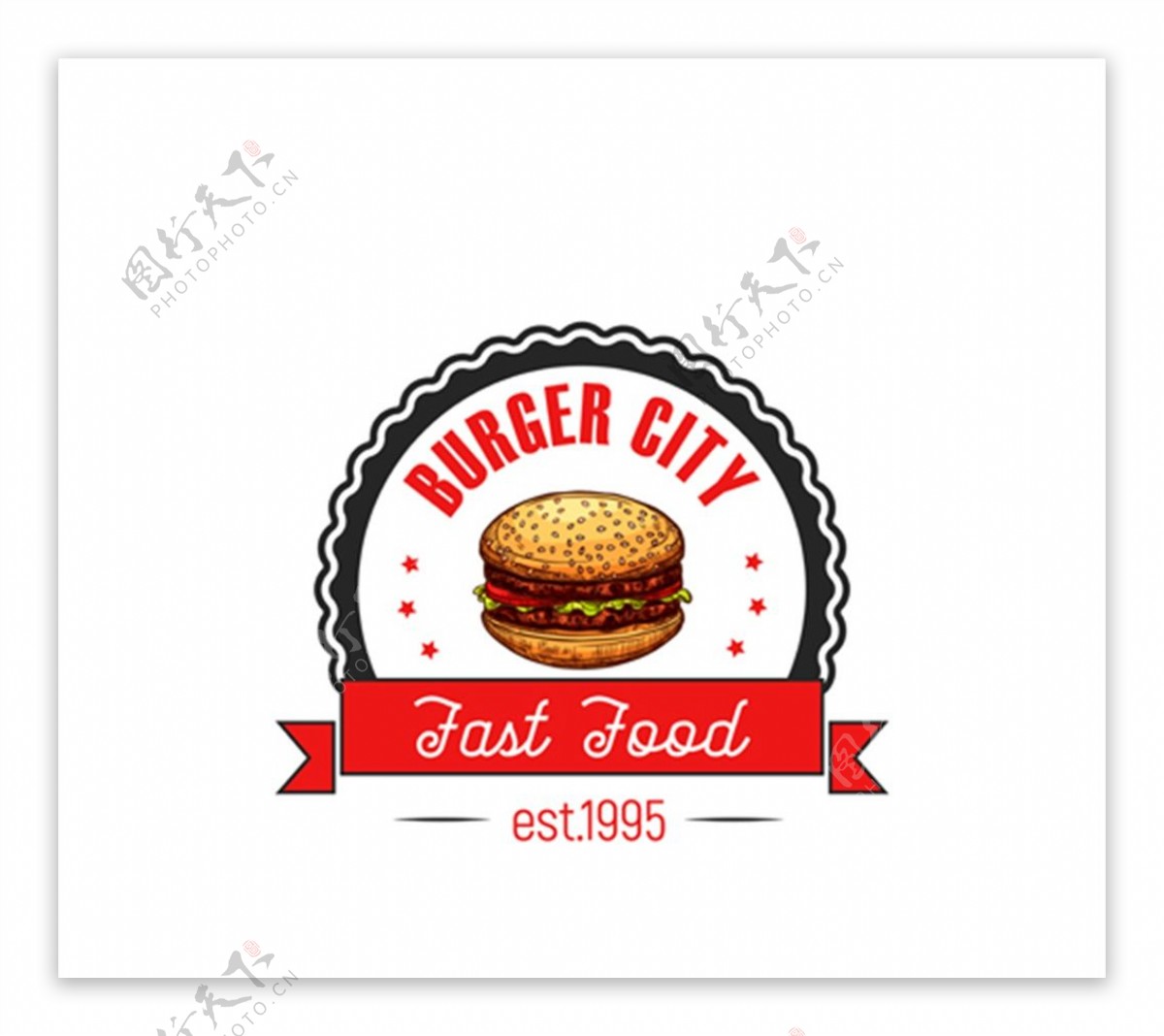 汉堡包主题标志图片