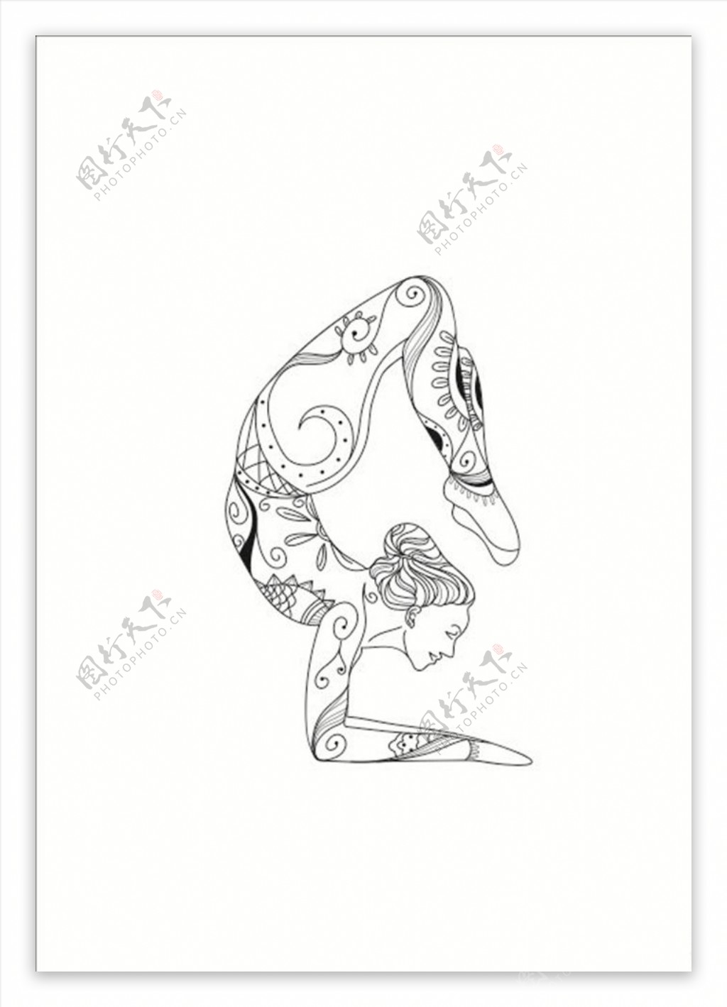 瑜伽黑色瑜伽海报瑜伽单页图片