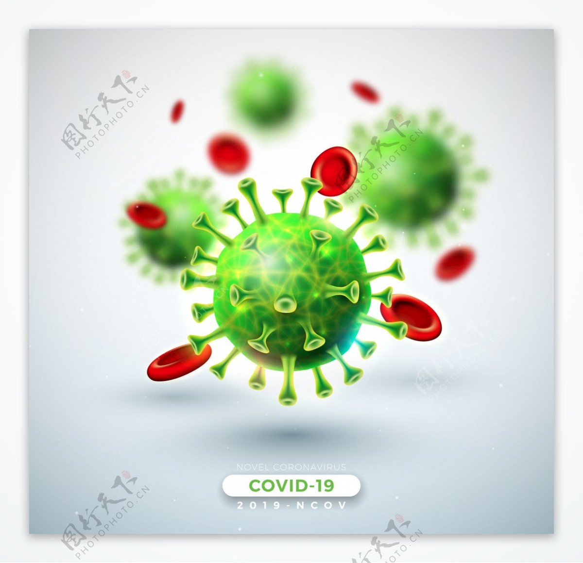 病毒细菌带口罩图片