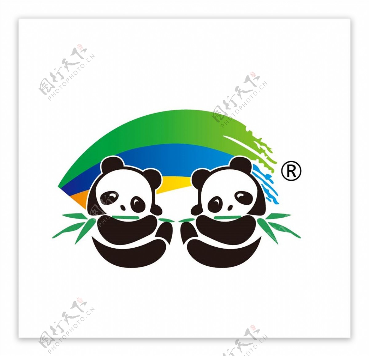 双熊猫商标图片