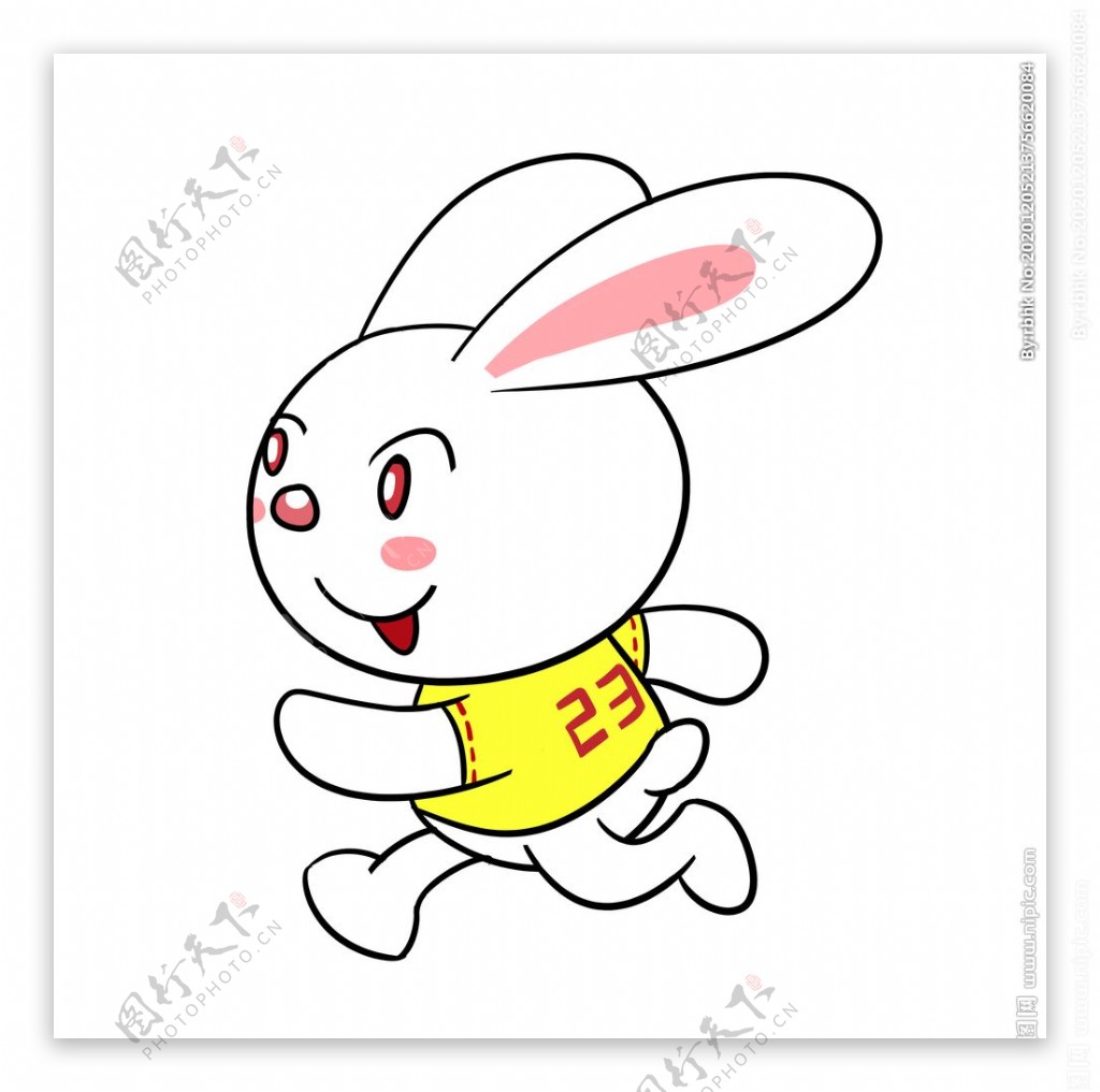 卡通运动兔子图片