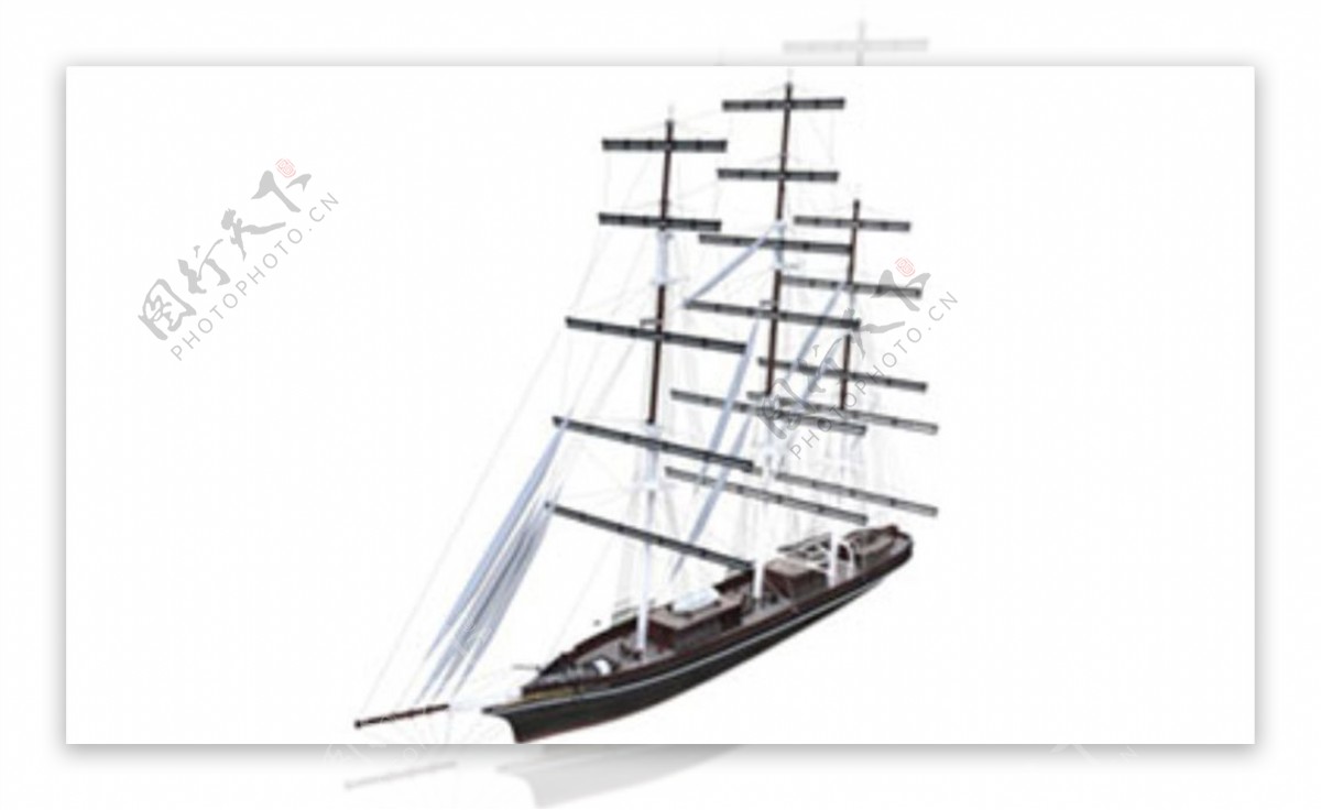 C4D模型轮船帆船捕鱼船图片
