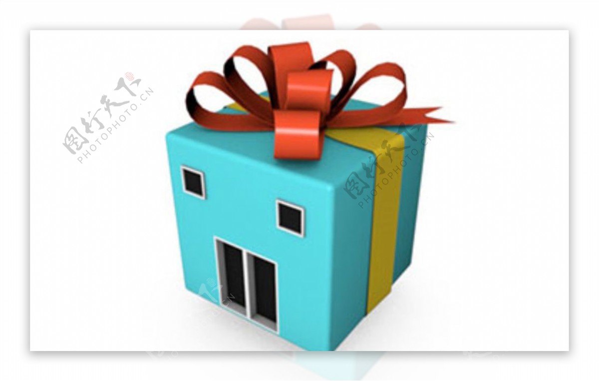 C4D模型礼物形状的房子图片