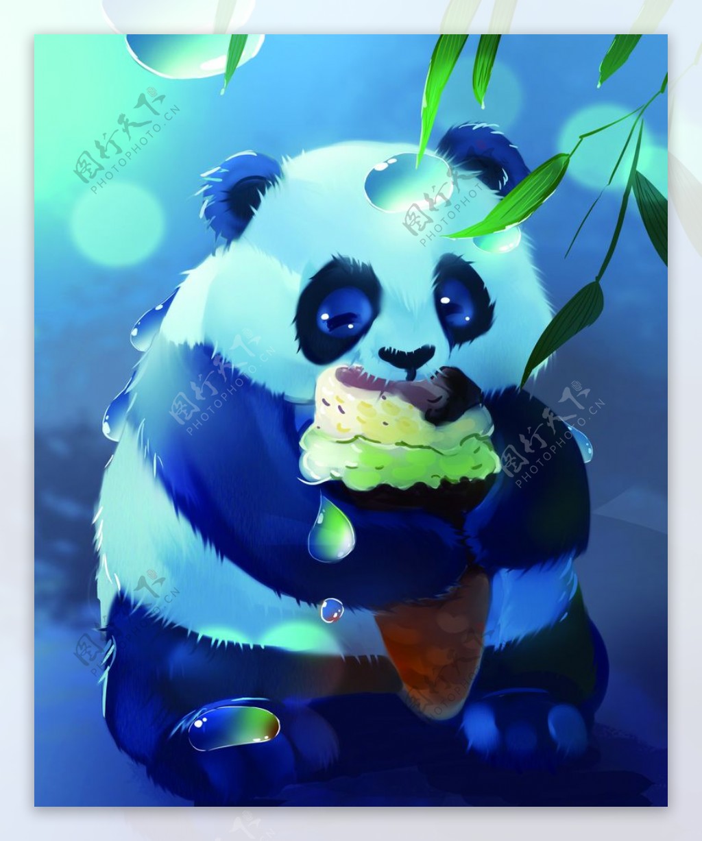 卡通熊猫插画图片