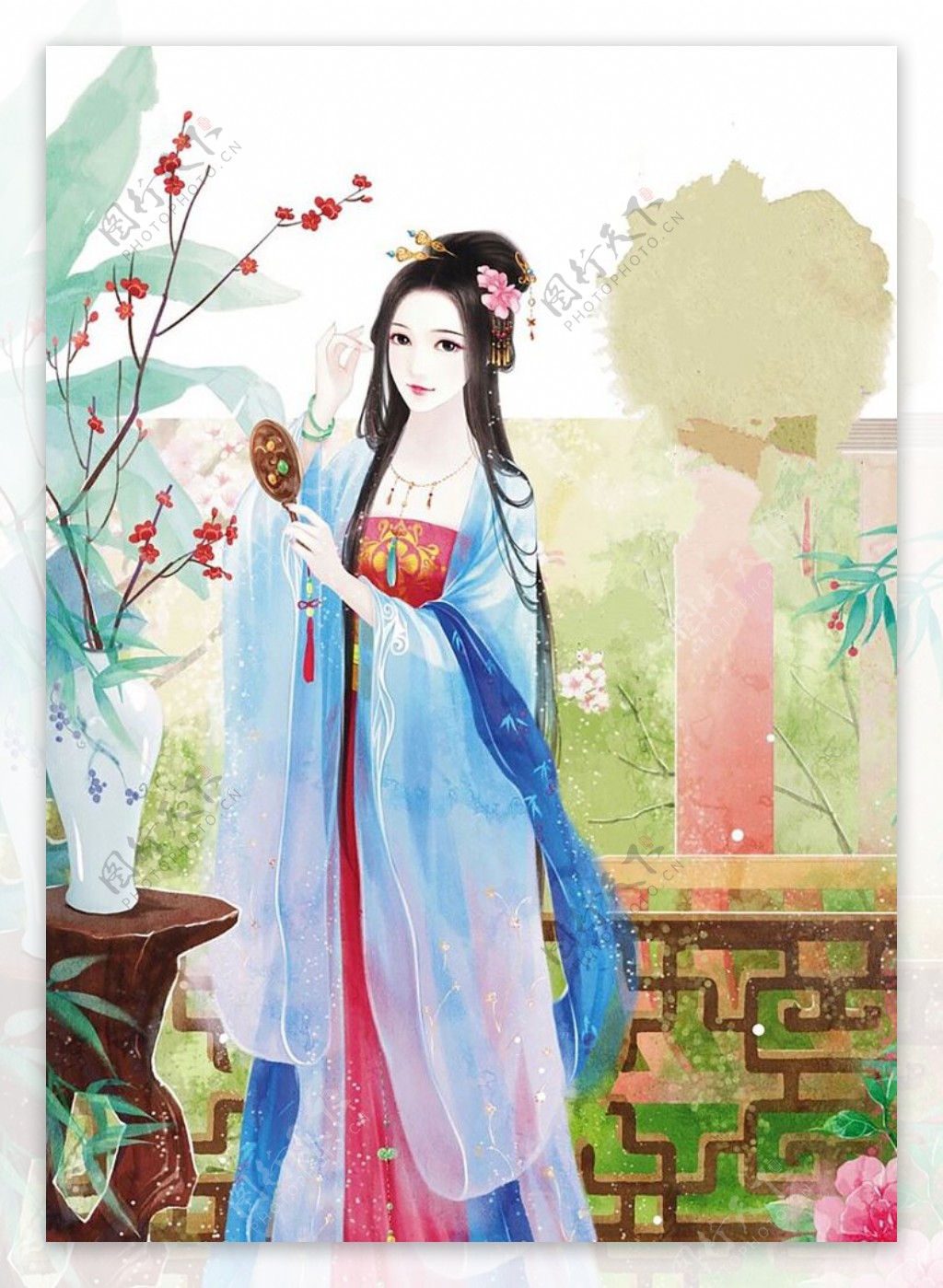 古装帅哥美女插画图片