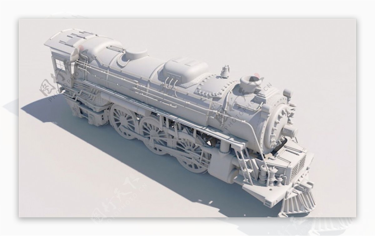 C4D模型火车头图片