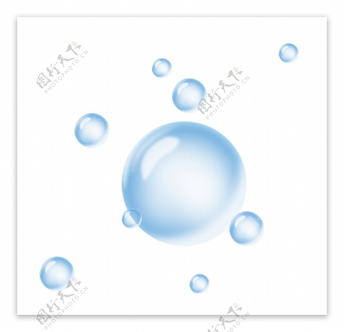 蓝色气泡元素图片
