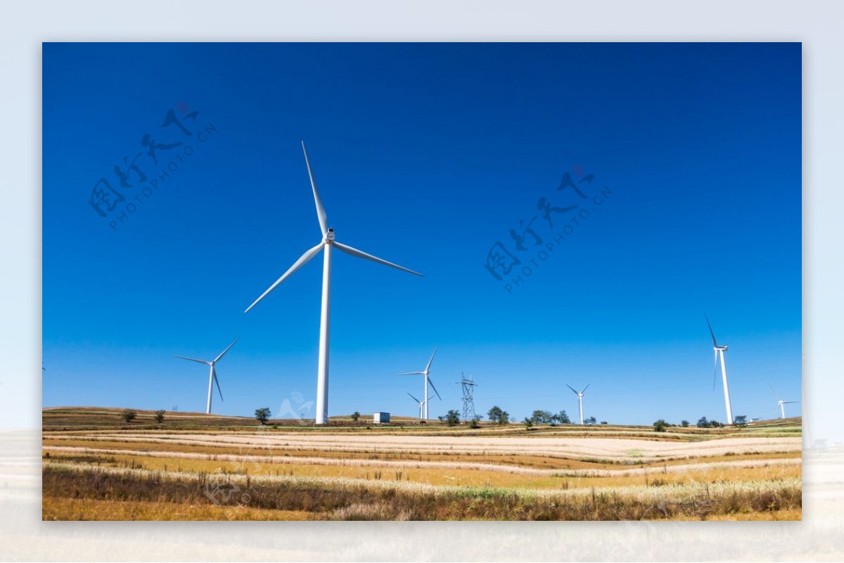 原野上的风力发电图片