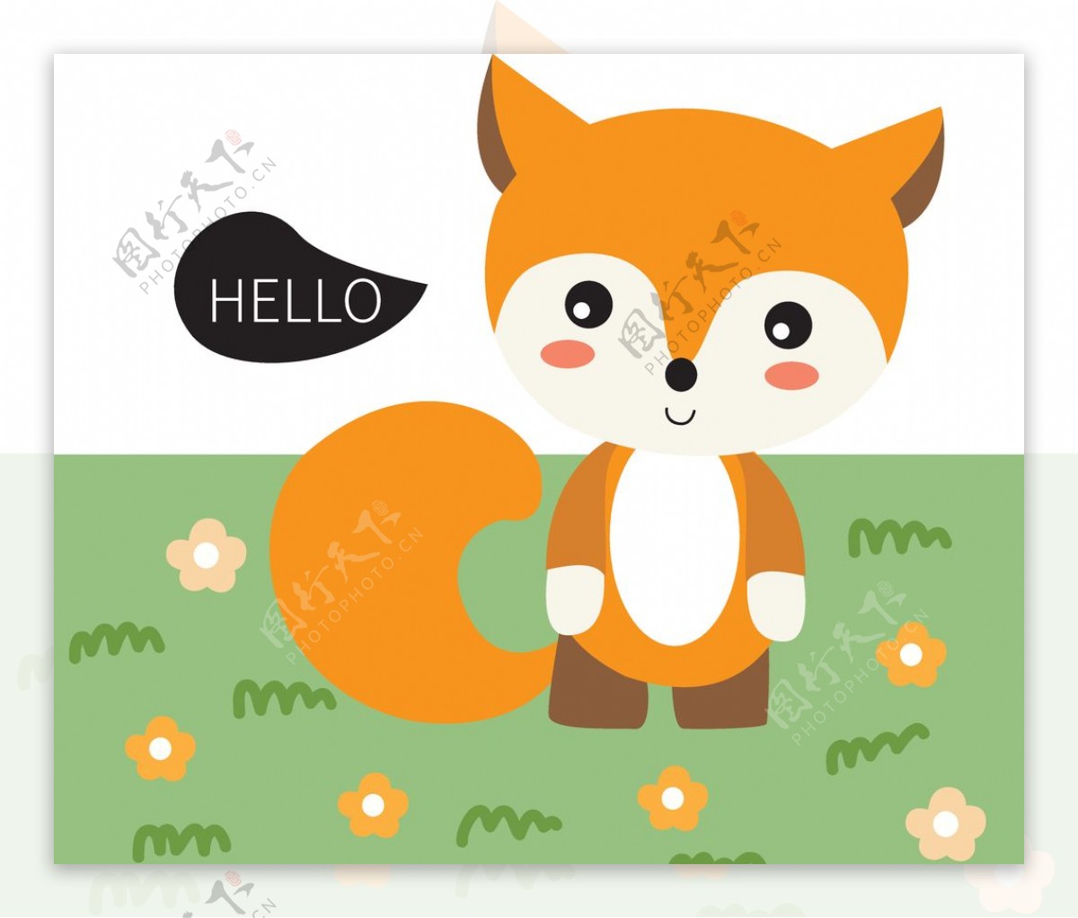 可爱狐狸插画图片