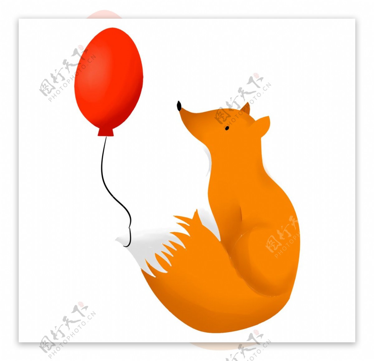 狐狸和气球图片