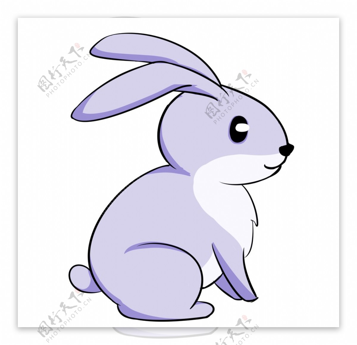 可爱紫色兔子矢量图图片
