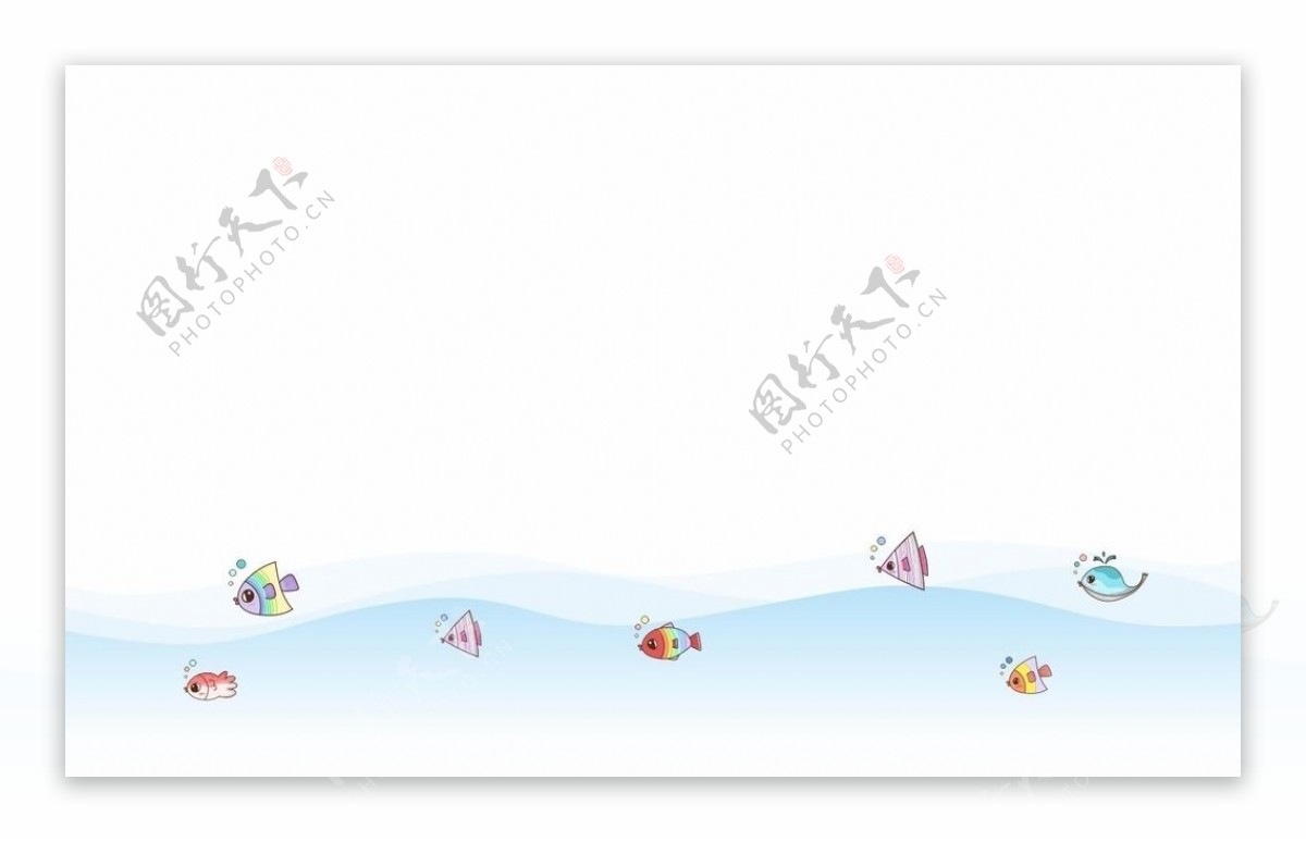 卡通海洋鱼群图片