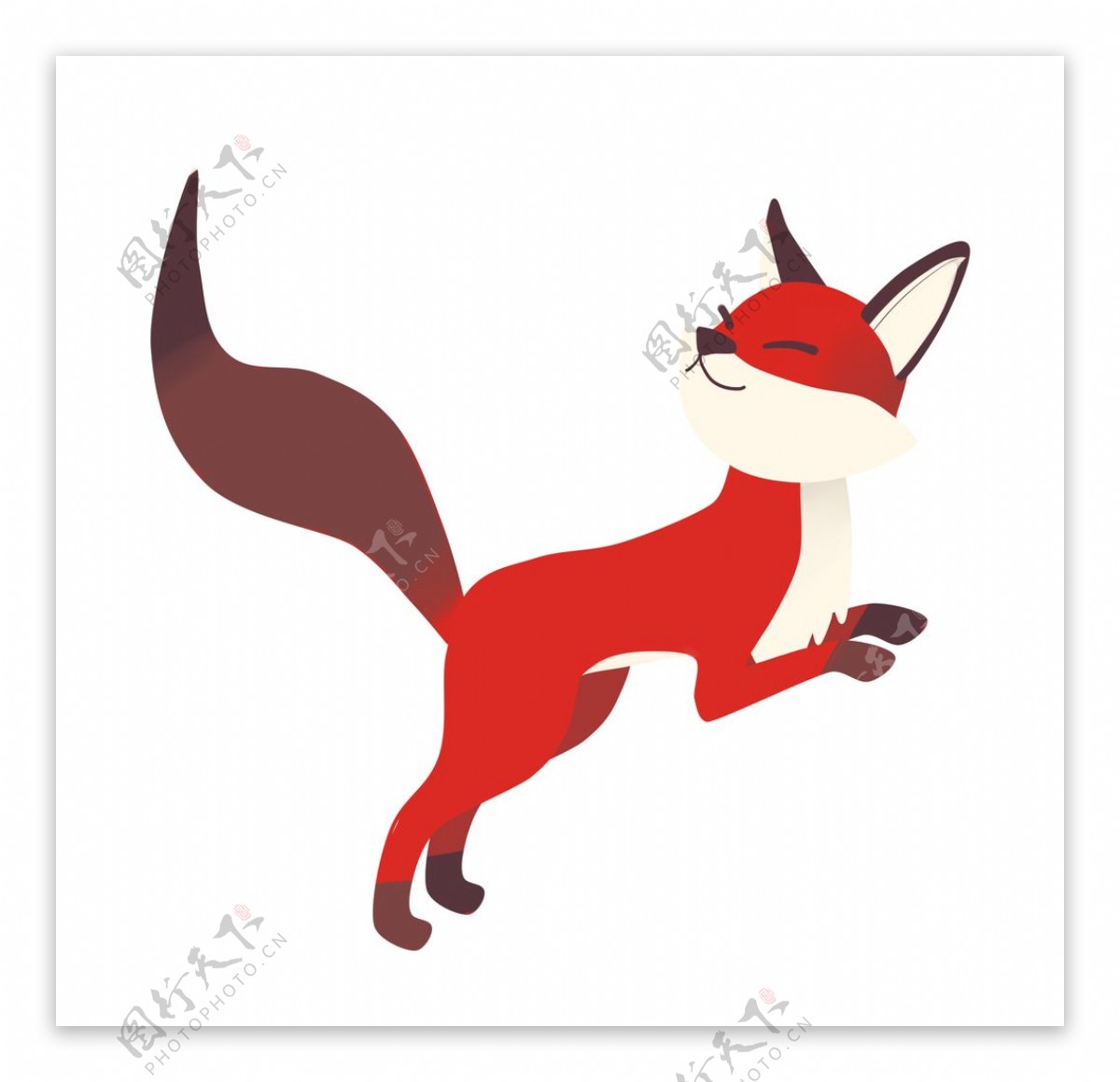 手绘卡通狐狸元素图片
